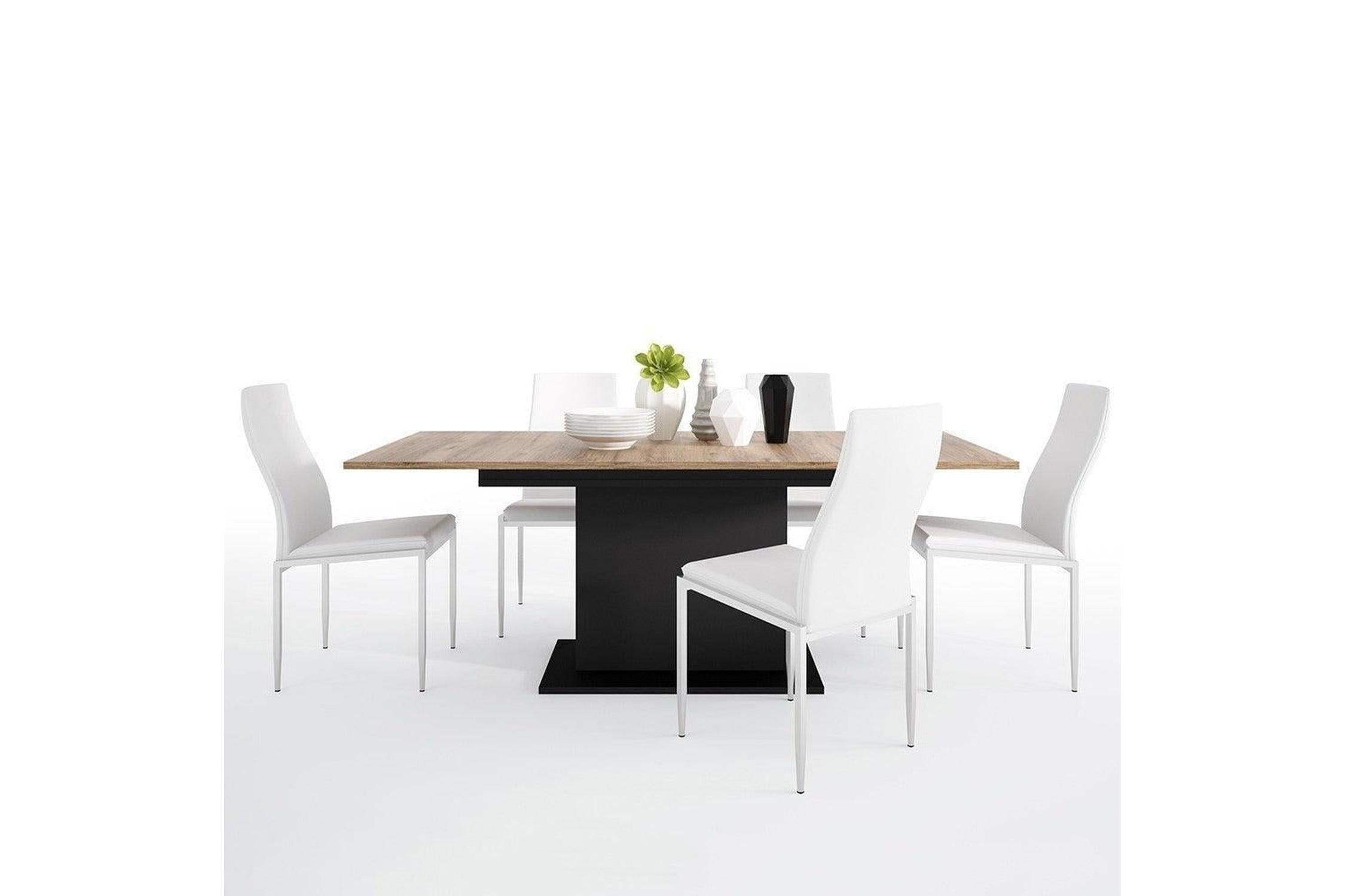 Brolo Express Delivery Extending Dining Table + 4 Chair White