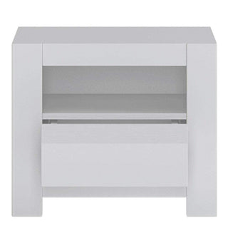 Novi 1 Drawer Bedside Table in Alpine White - Msofas LTD