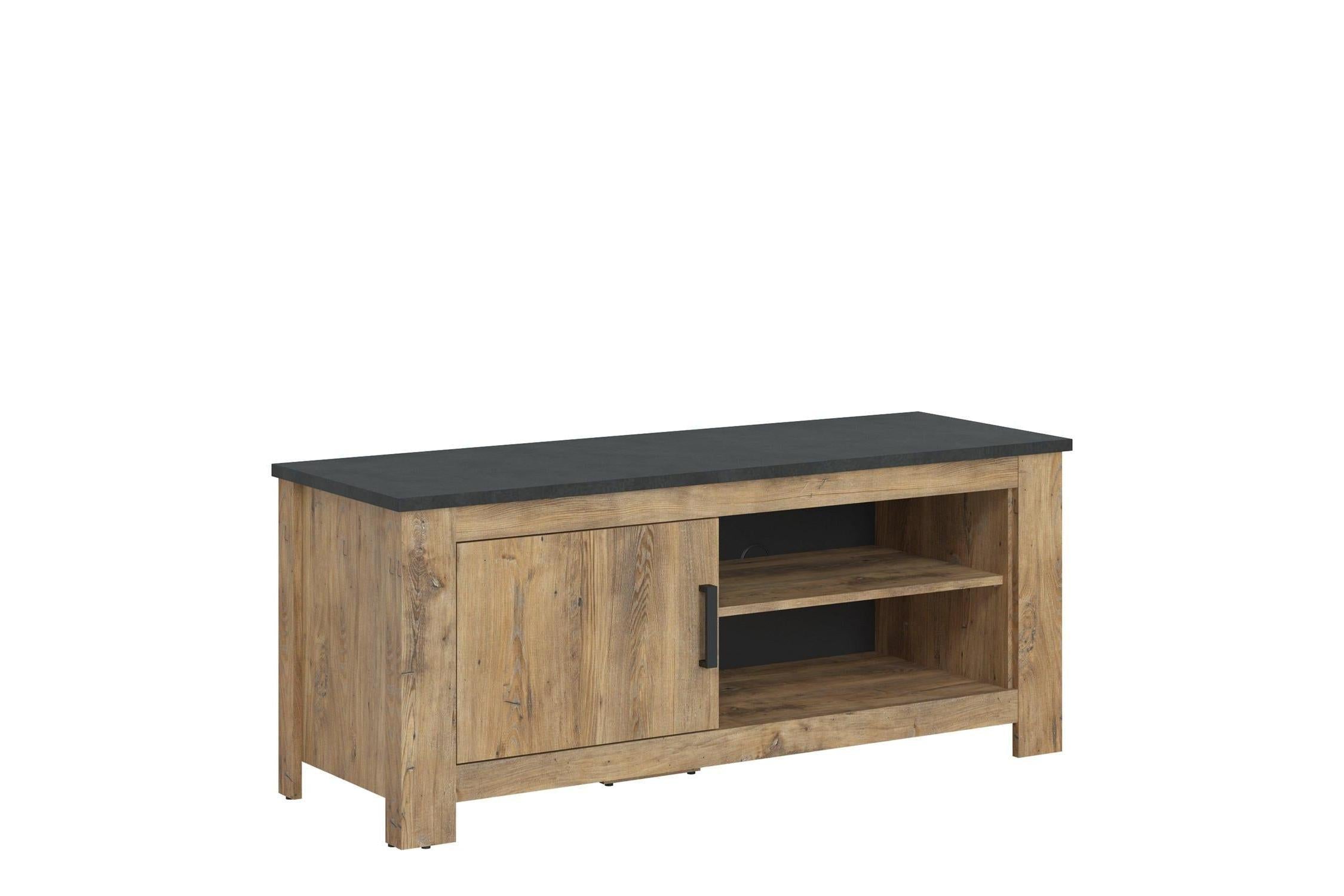 Rapallo 1 Door 138 Cm Tv Cabinet In Chestnut And Matera Grey
