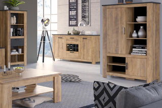 Rapallo 1 Door 138 Cm Tv Cabinet In Chestnut And Matera Grey