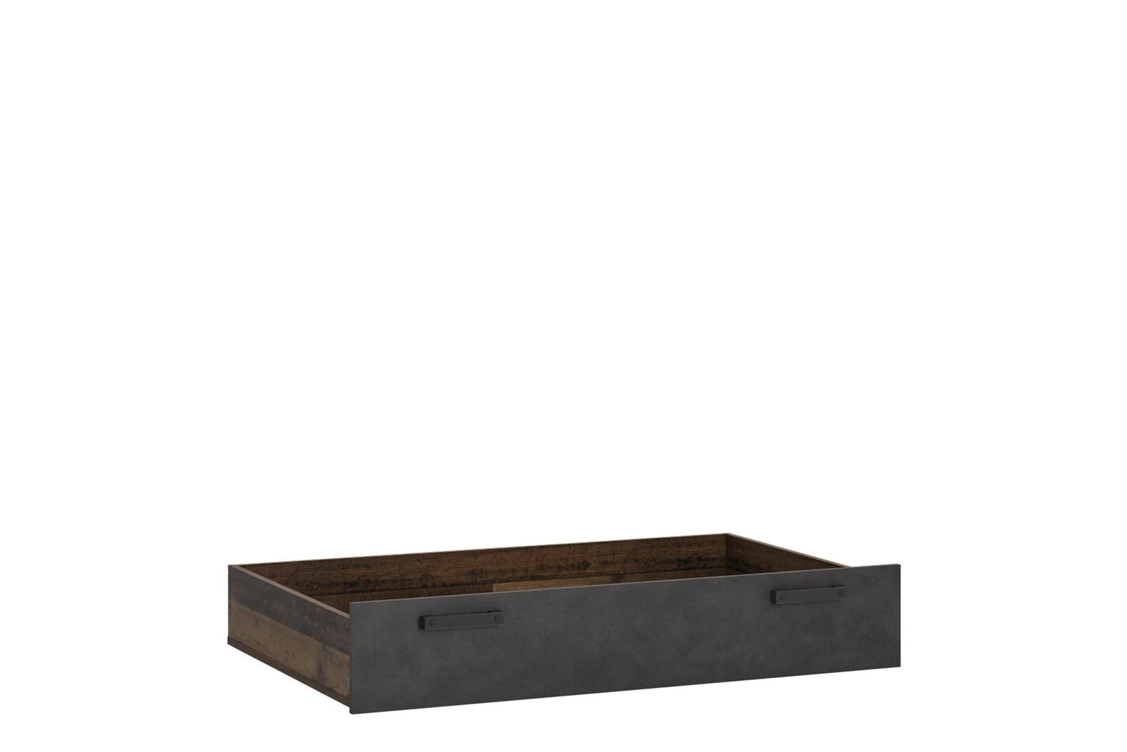 Brooklyn Underbed Drawer In Walnut And Dark Matera Grey