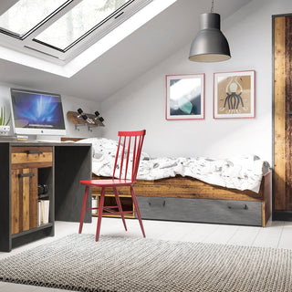 brooklyn underbed drawer in walnut and dark matera grey