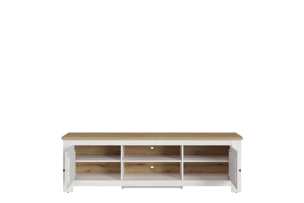 Celesto 2 Door Wide Tv Unit In White And Oak (189cm)