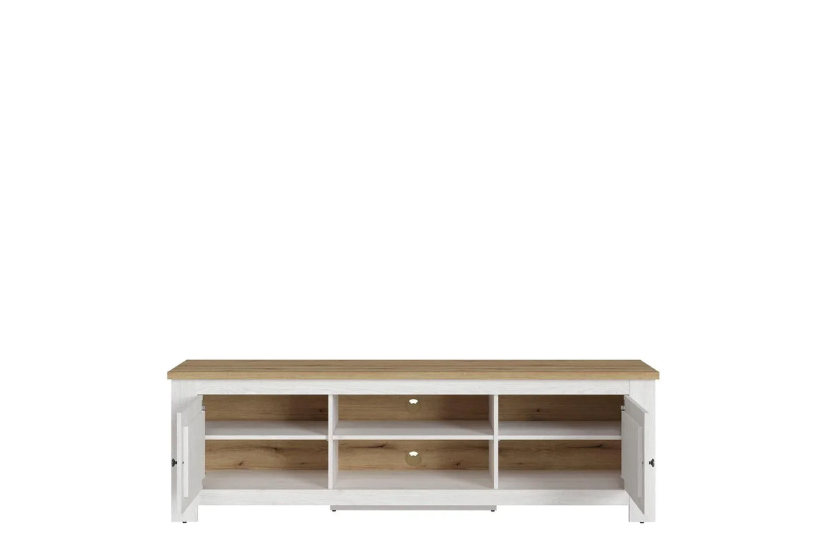 Celesto 2 Door Wide Tv Unit In White And Oak (189cm)