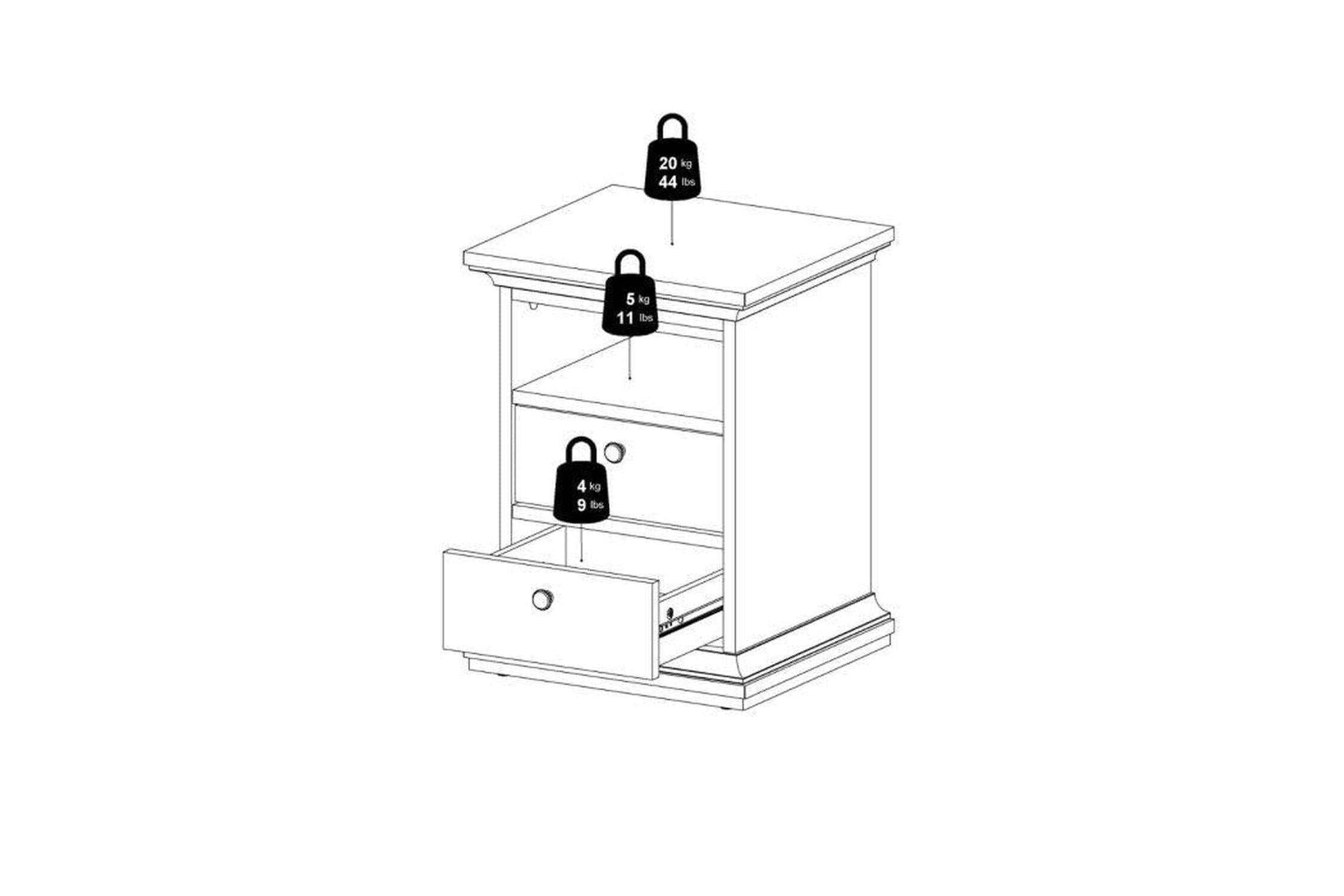Paris Express Delivery Bedside Table 2 Drawers Matt Grey