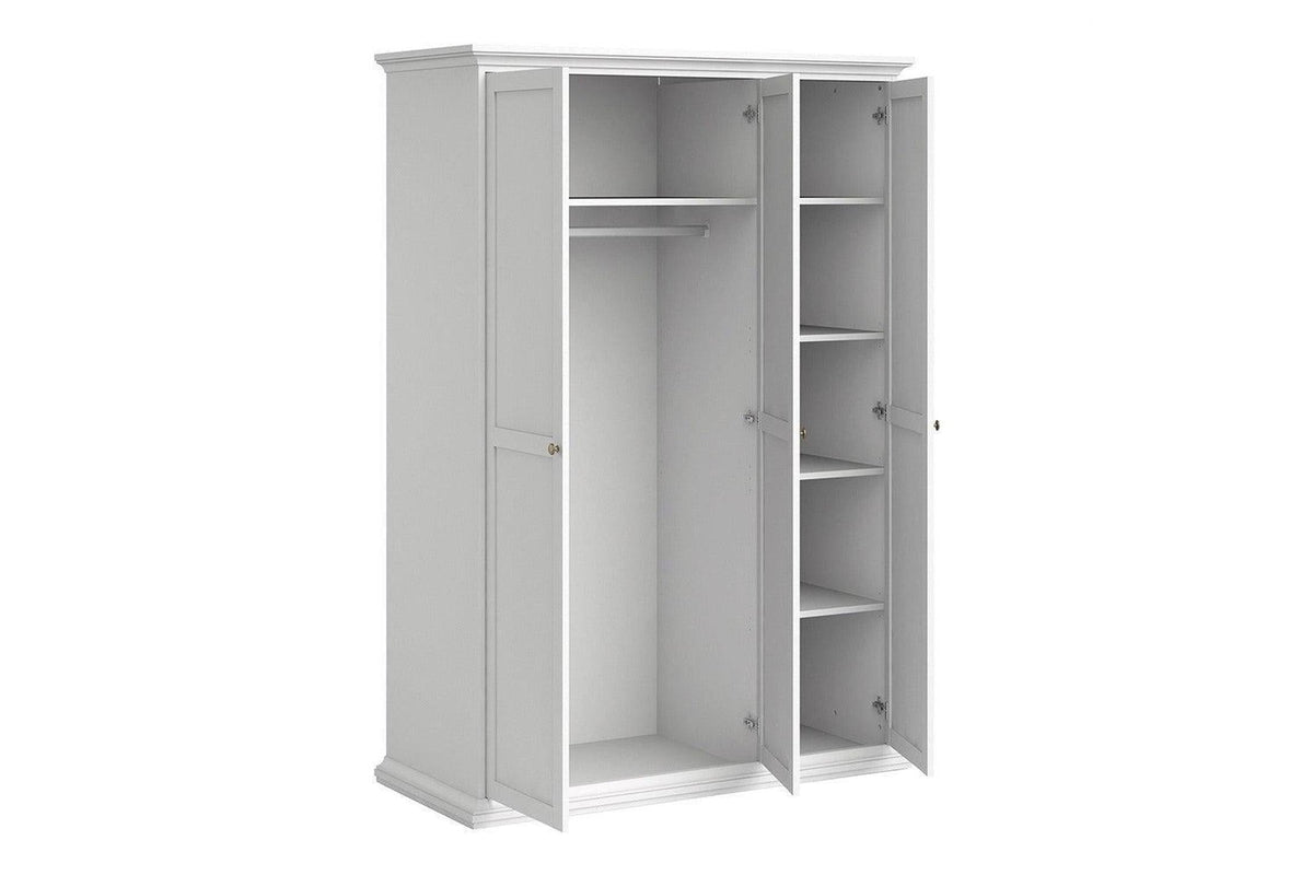 Paris Express Delivery Wardrobe 138 With 3 Doors White
