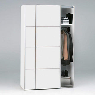 Verona I Sliding Wardrobe 120cm in White with White Doors with 2 Shelves - Msofas LTD