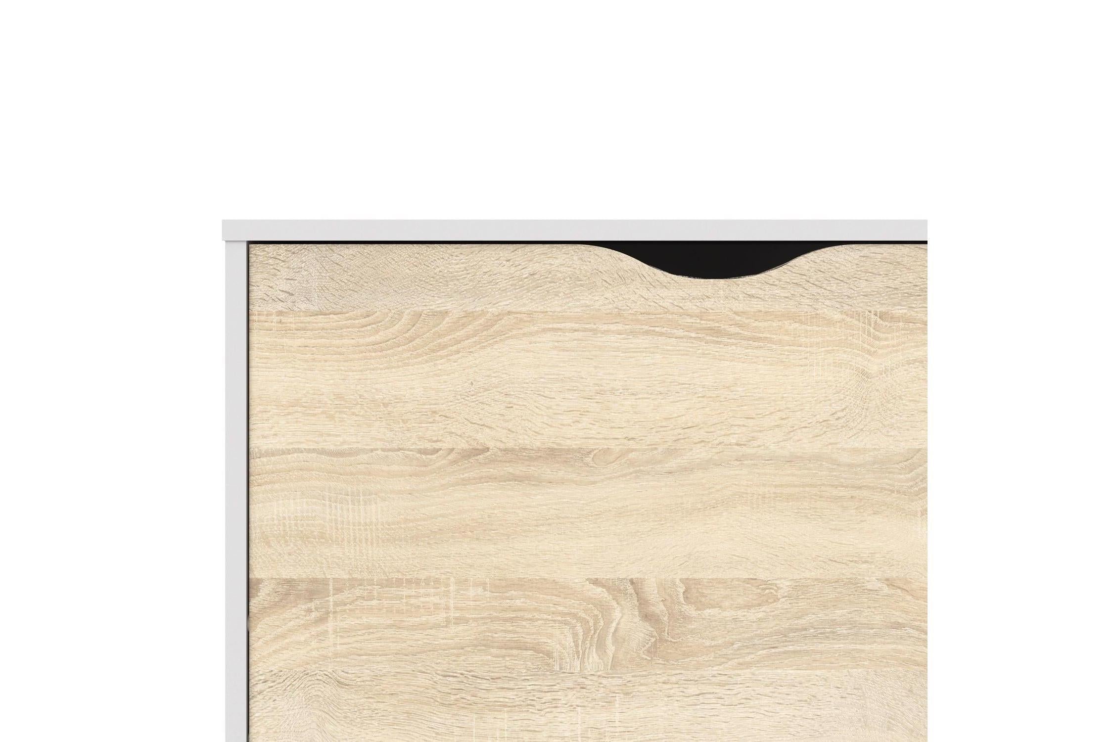 Oslo Bookcase with 2 Drawers and 1 Door White and Oak