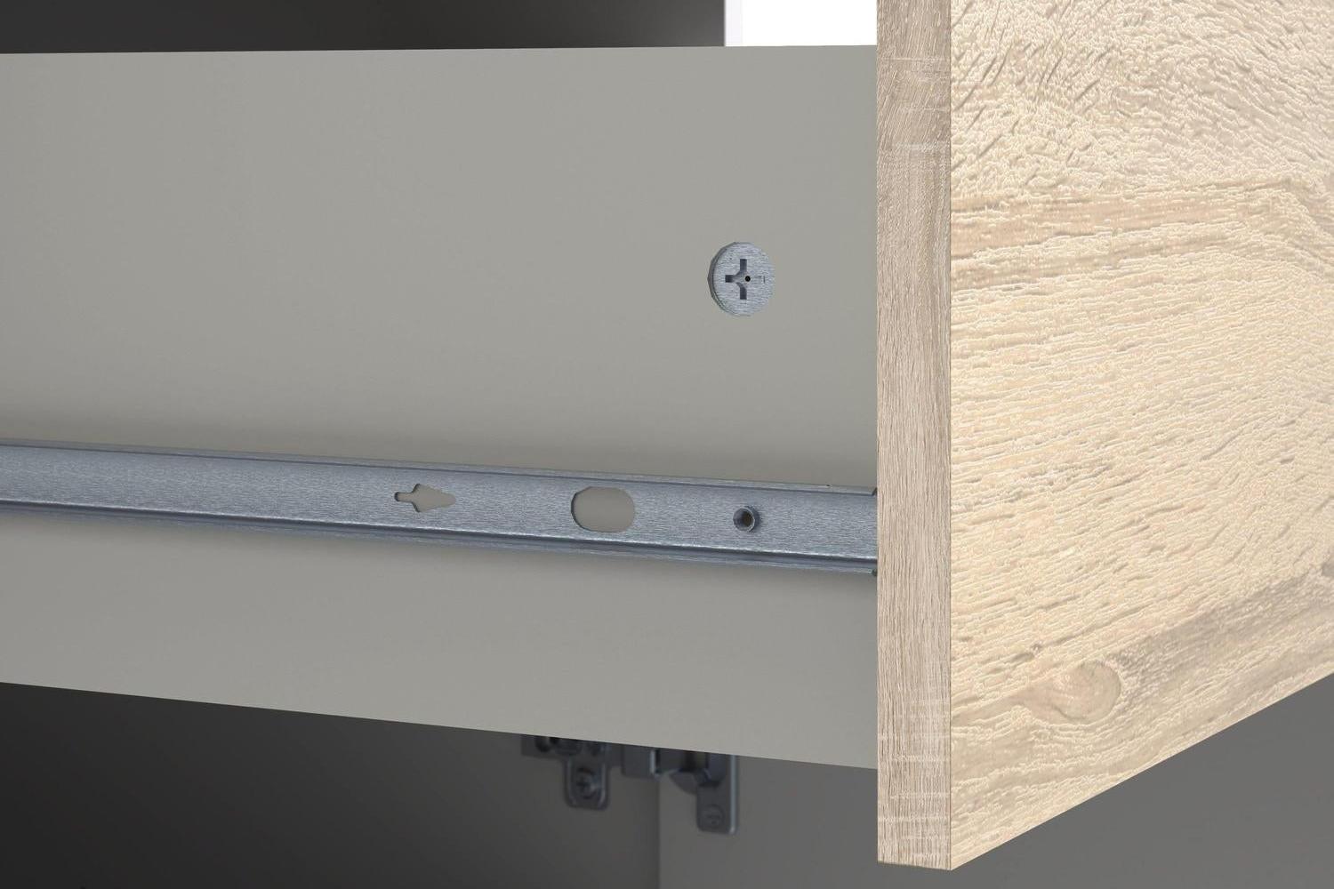 Oslo Bookcase with 2 Drawers and 1 Door White and Oak