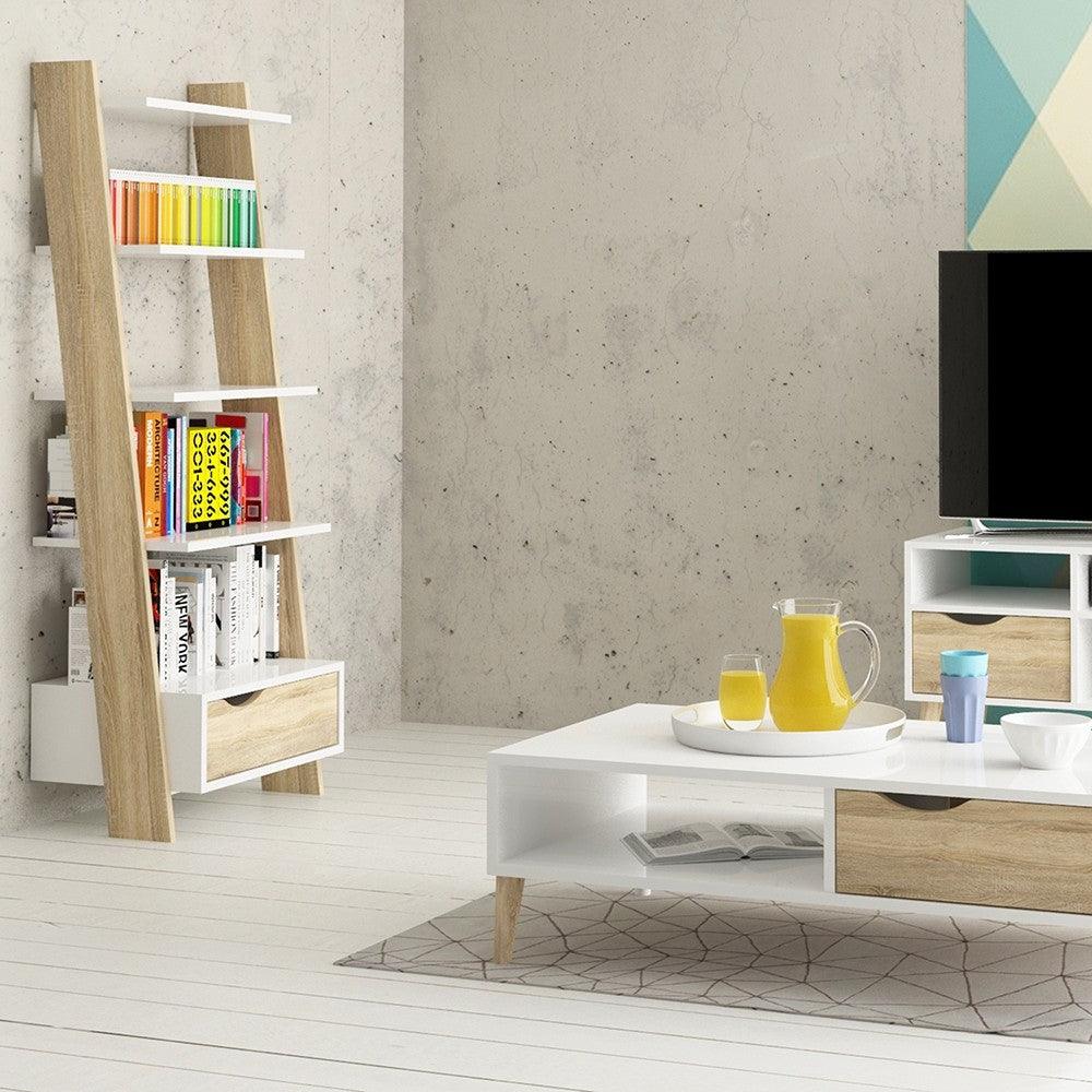 Oslo Leaning Bookcase 1 Drawer Fast Delivery