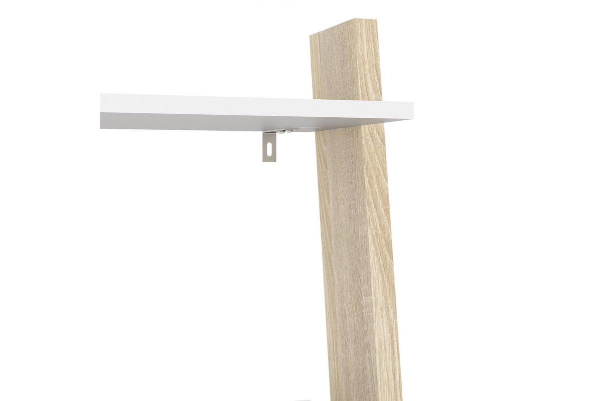 Oslo Leaning Bookcase 1 Drawer In White And Oak
