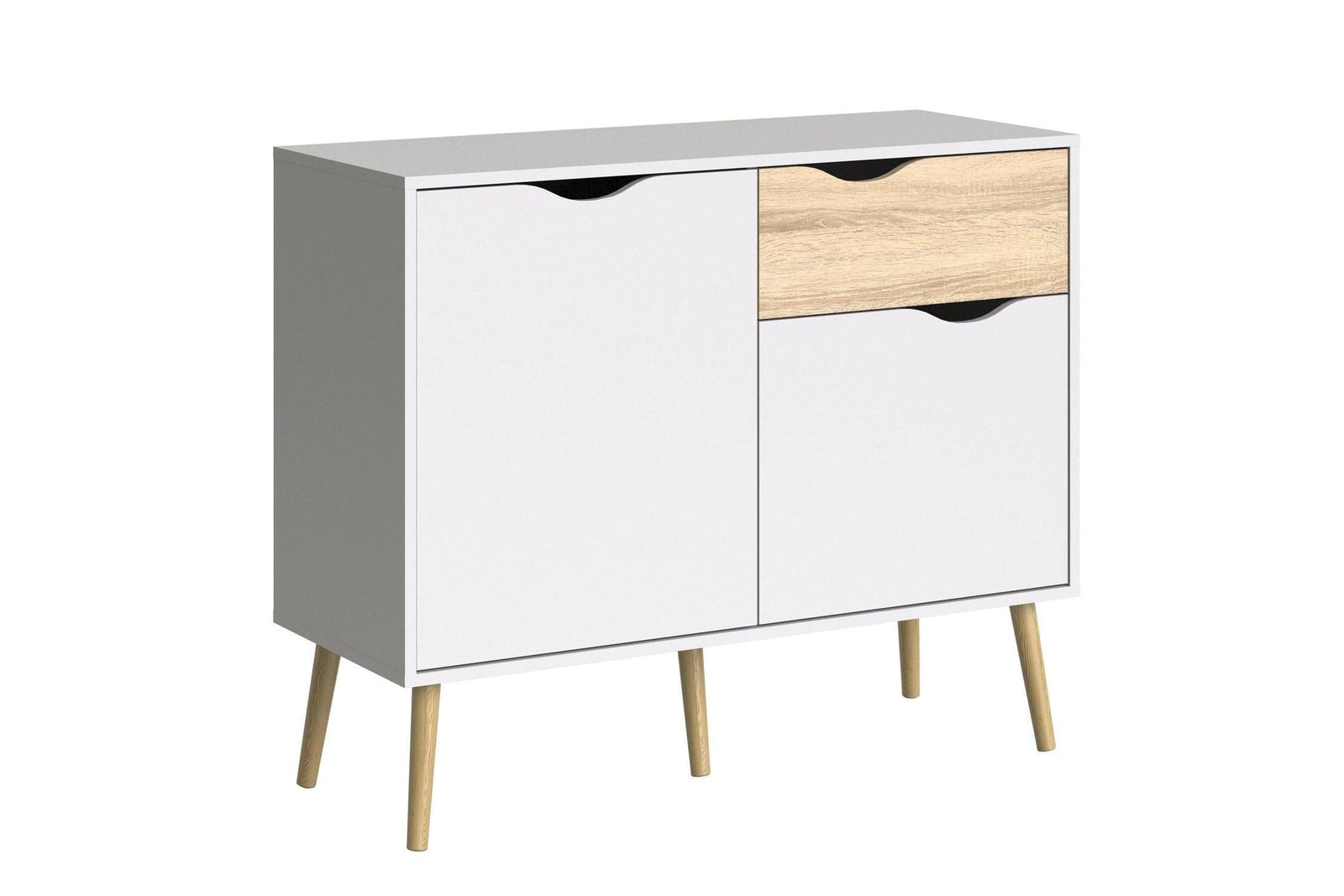 Oslo Sideboard Small 1 Drawer 2 Doors In White And Oak