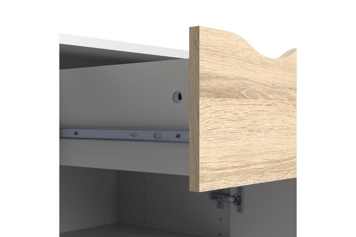 Oslo Sideboard Small 1 Drawer 2 Doors In White And Oak