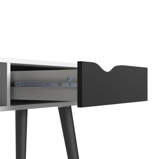 Oslo Console Table 1 Drawer 1 Shelf In White And Black Matt