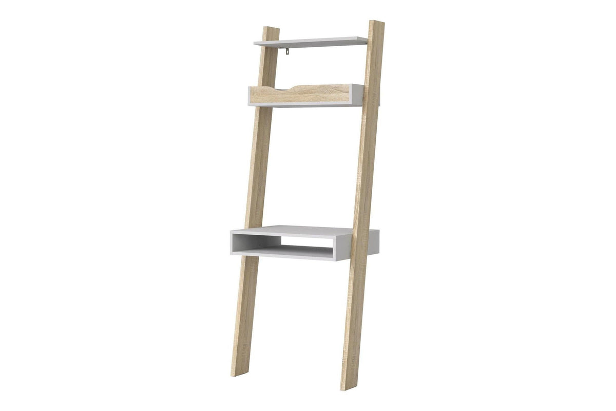 Oslo Leaning Desk In White And Oak