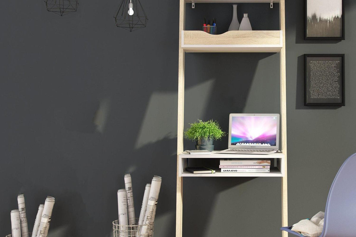 Oslo Leaning Desk In White And Oak