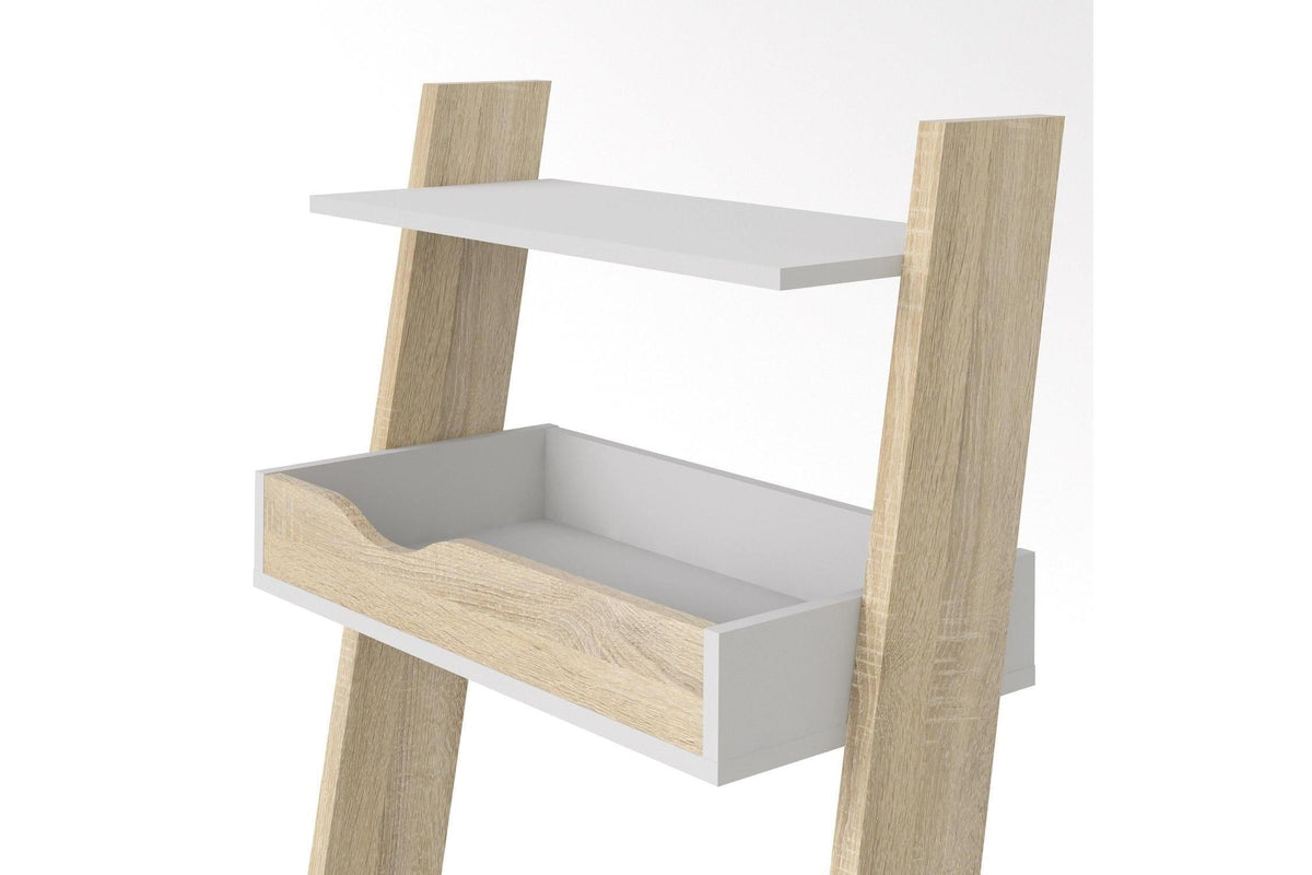 Oslo Leaning Desk In White And Oak