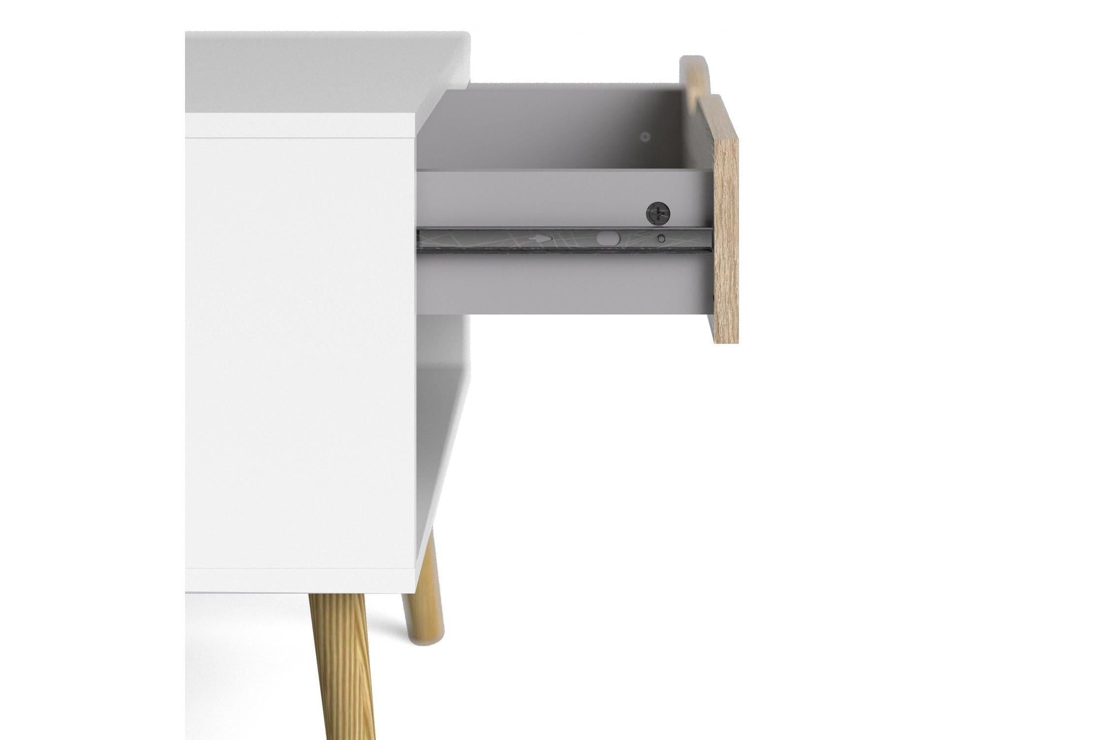 Oslo Bedside 1 Drawer In White And Oak