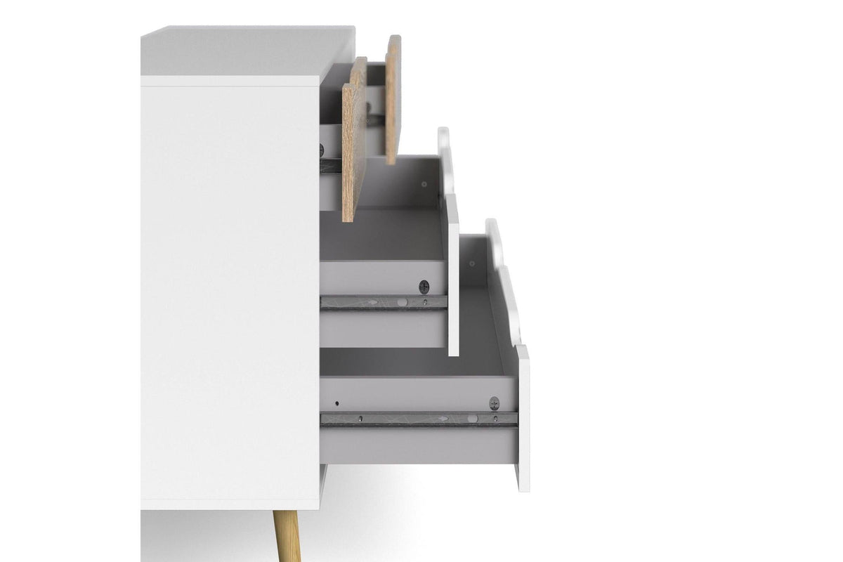 Oslo Chest Of 4 Drawers In White And Oak