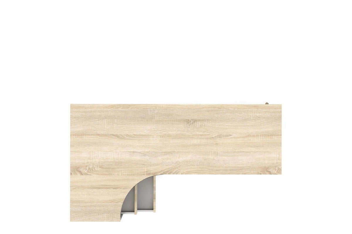 Oslo Desk 2 Drawer In White And Oak