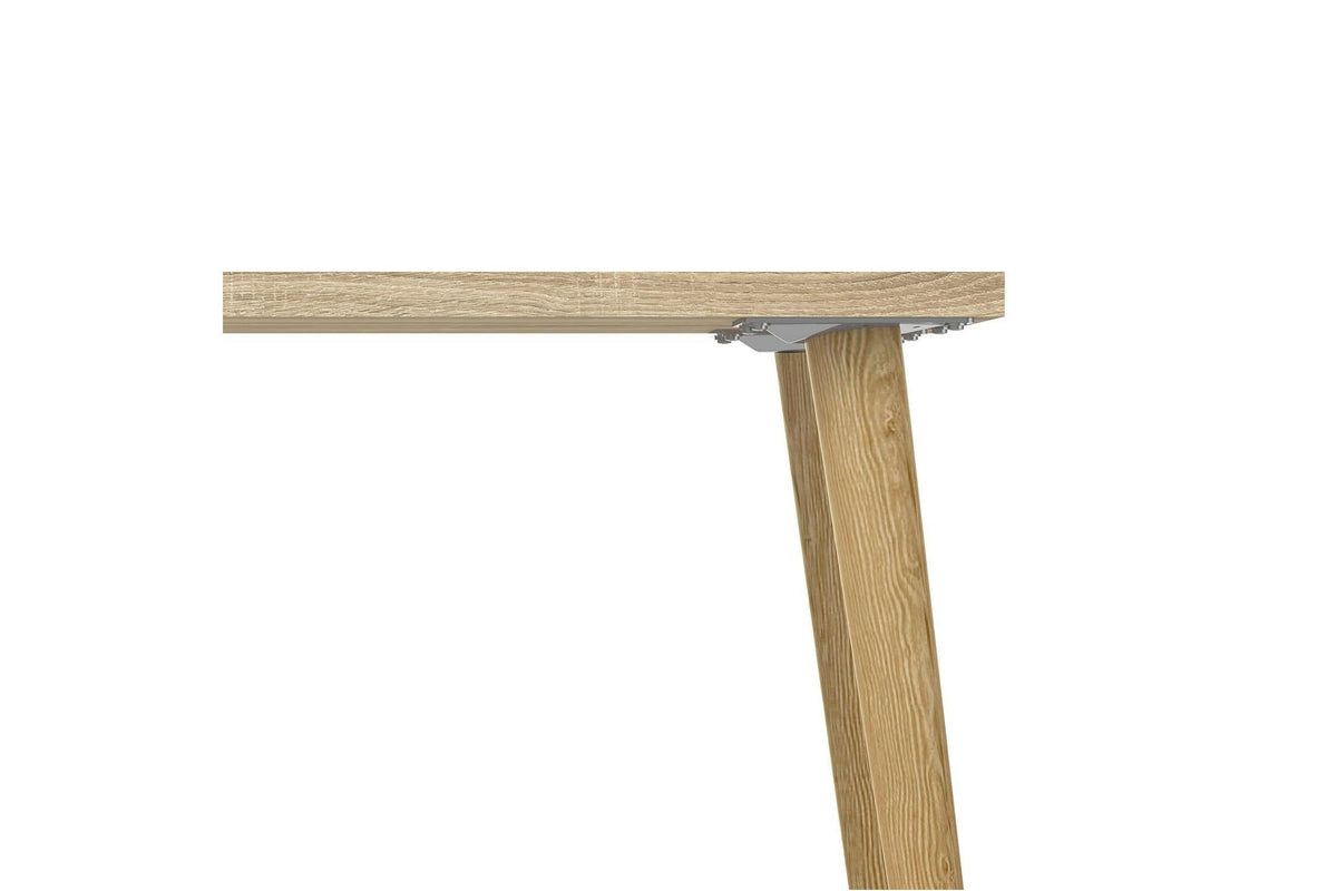 Oslo Desk 2 Drawer In White And Oak