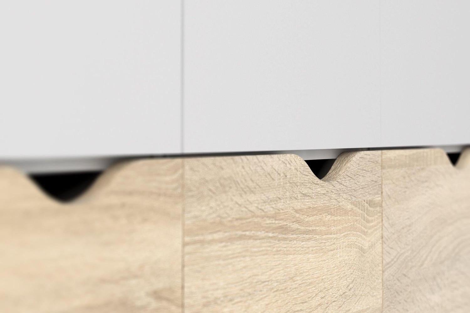 Oslo Wardrobe 3 Doors 3 Drawers In White And Oak