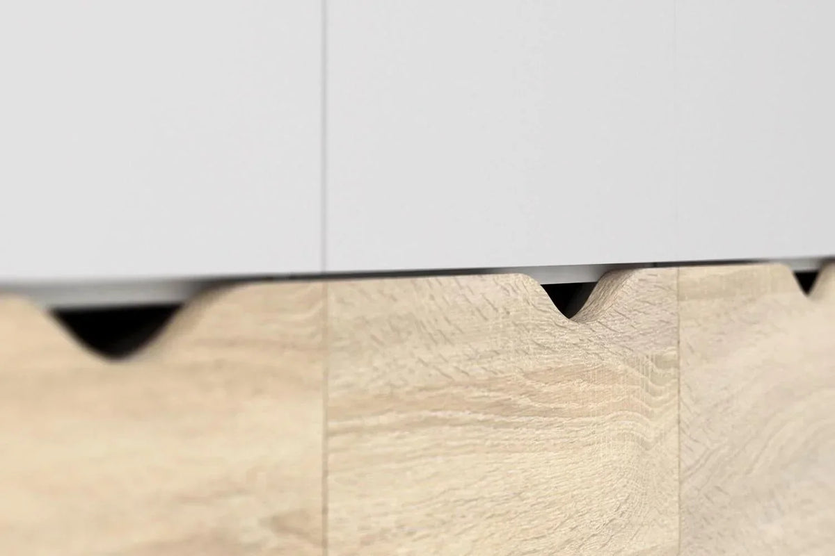 Oslo Wardrobe 3 Doors 3 Drawers In White And Oak