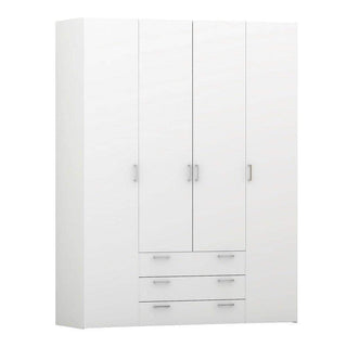 Space Wardrobe - 4 Doors 3 Drawers 154 - Msofas LTD