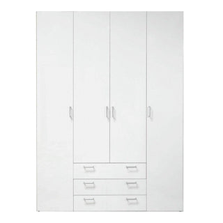 Space Wardrobe - 4 Doors 3 Drawers 154 - Msofas LTD