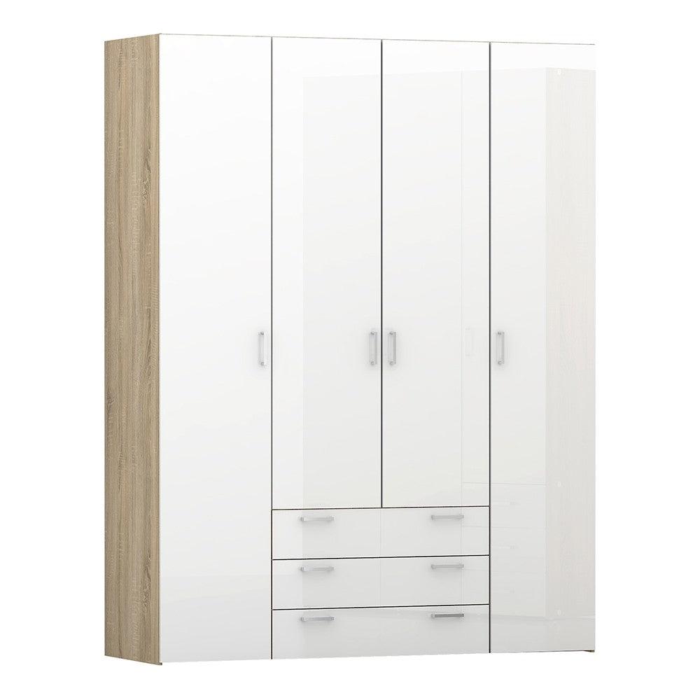 Space Wardrobe - 4 Doors 3 Drawers 154