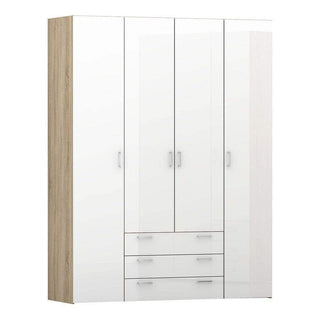 Space Wardrobe - 4 Doors 3 Drawers 154 - Msofas LTD