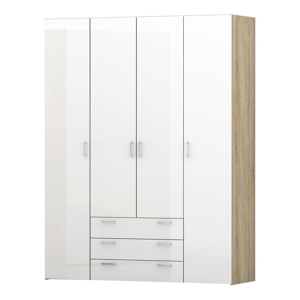 Space Wardrobe - 4 Doors 3 Drawers 154