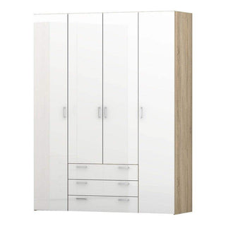 Space Wardrobe - 4 Doors 3 Drawers 154 - Msofas LTD