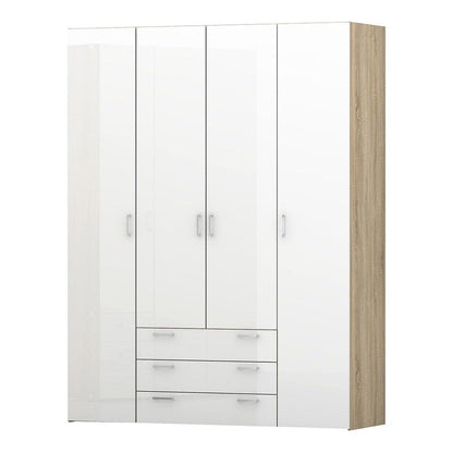 Space Wardrobe - 4 Doors 3 Drawers 154