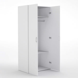 Space Wardrobe with 2 doors White 77 - Msofas LTD