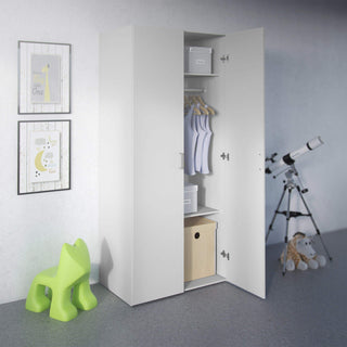 Space Wardrobe with 2 doors White 77 - Msofas LTD