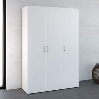 Space Wardrobe with 3 doors White 115 - Msofas LTD