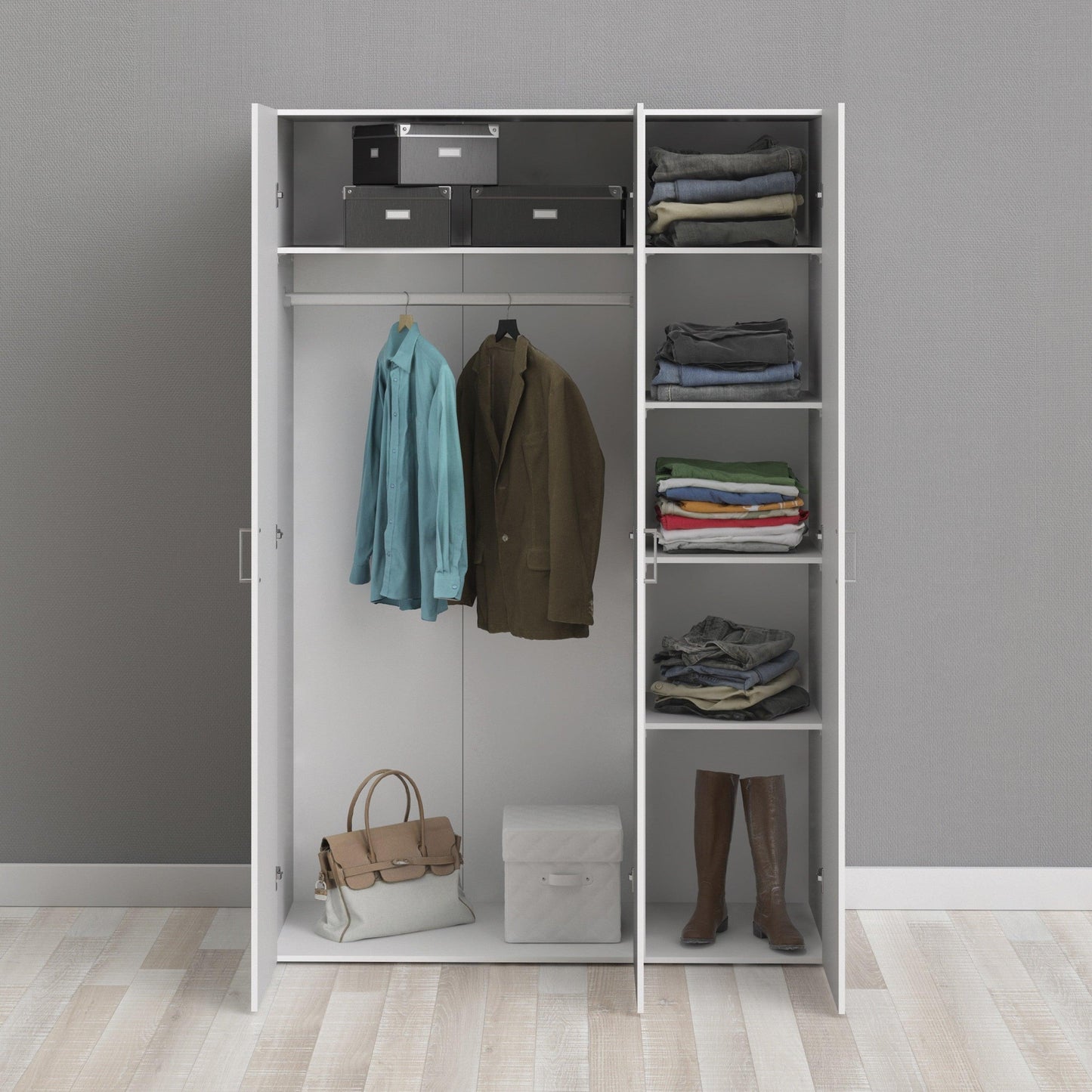 Space Wardrobe with 3 doors White 115