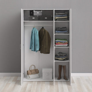 Space Wardrobe with 3 doors White 115 - Msofas LTD