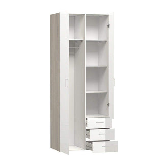 Space Wardrobe - 2 Doors 3 Drawers 77 - Msofas LTD