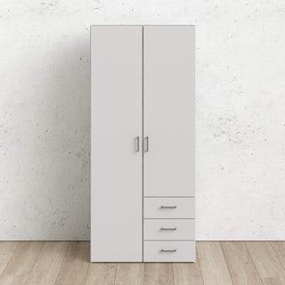 Space Wardrobe - 2 Doors 3 Drawers 77 - Msofas LTD