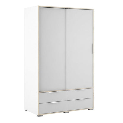 Line Wardrobe - 2 Doors 4 Drawers 120