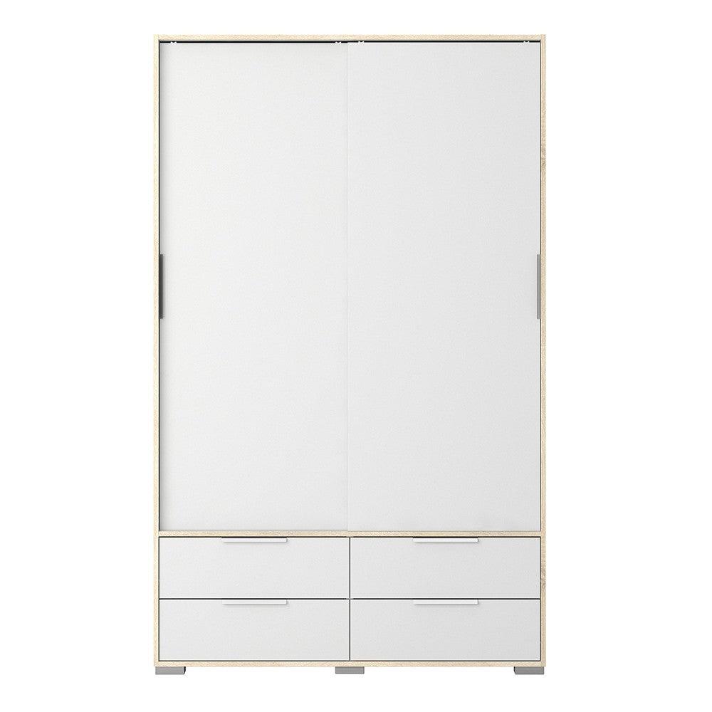 Line Wardrobe - 2 Doors 4 Drawers 120