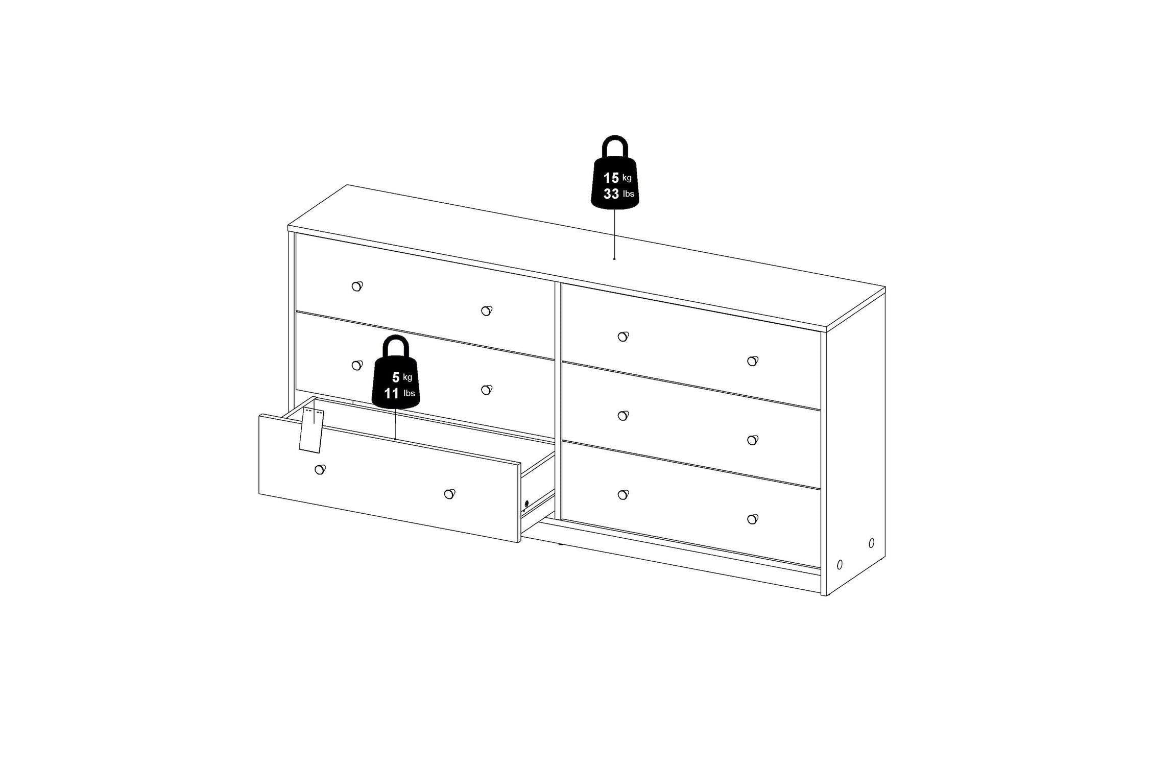 May Chest Of 6 Drawers (3+3) In White