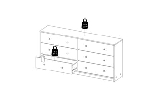 May Chest Of 6 Drawers (3+3) In White