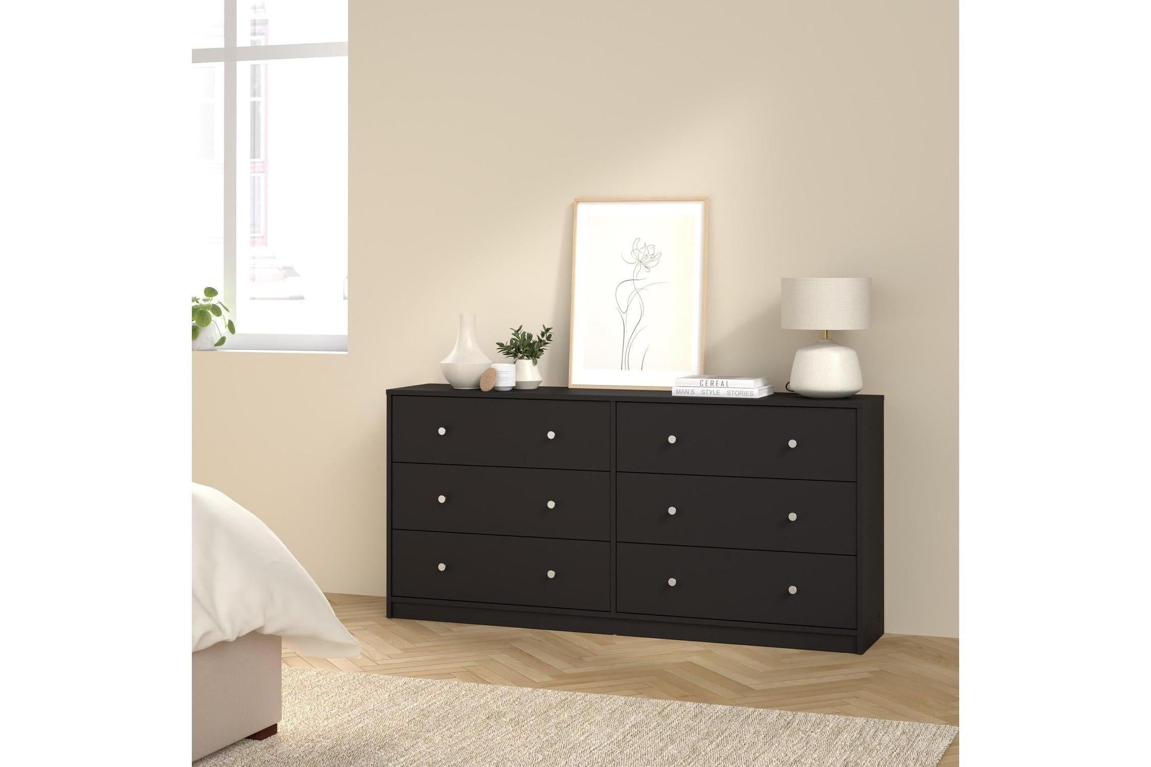 May Chest Of 6 Drawers (3+3) In Black