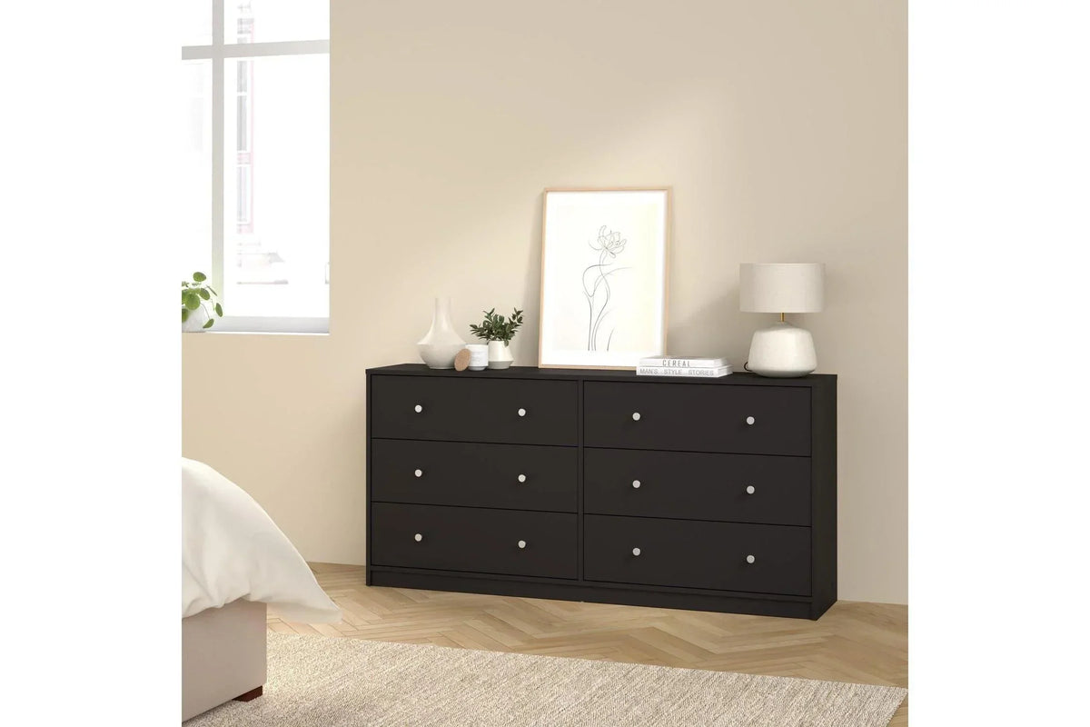 May Chest Of 6 Drawers (3+3) In Black