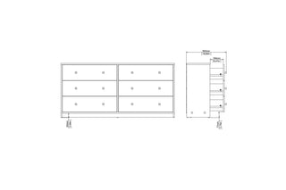 May Chest Of 6 Drawers (3+3) In Jackson Hickory Oak