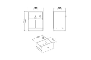 May Bedside 1 Drawer In Black