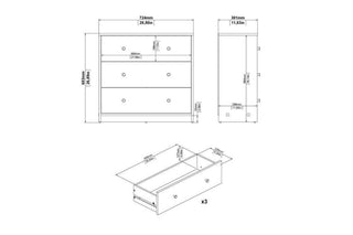 May Chest Of 3 Drawers In White